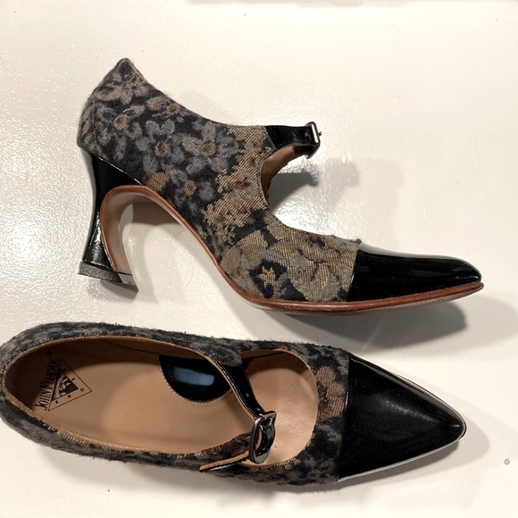 John Fluevog Shoes - John Fluevog Malala Tapestry Mary Jane heels 7